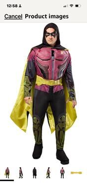 Batman Arkham City Videogame Robin Muscle Chest Adult Costume